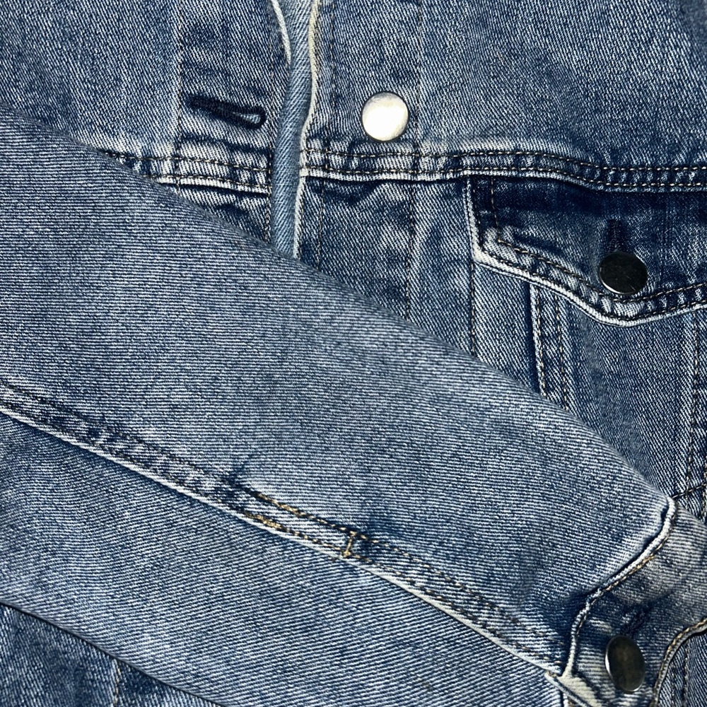 Blue Cropped Denim Jacket